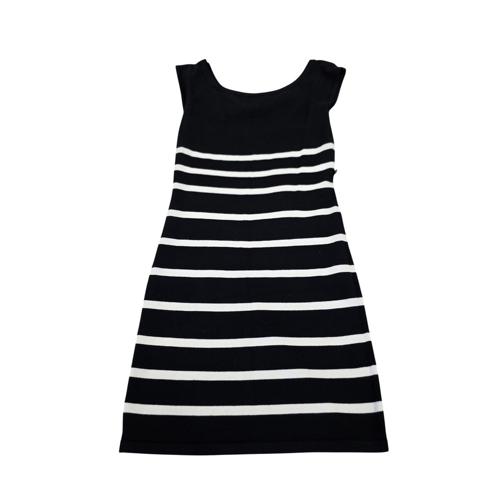 Striped‎ Sleeveless Dress Women's Black White Mini Short Casual